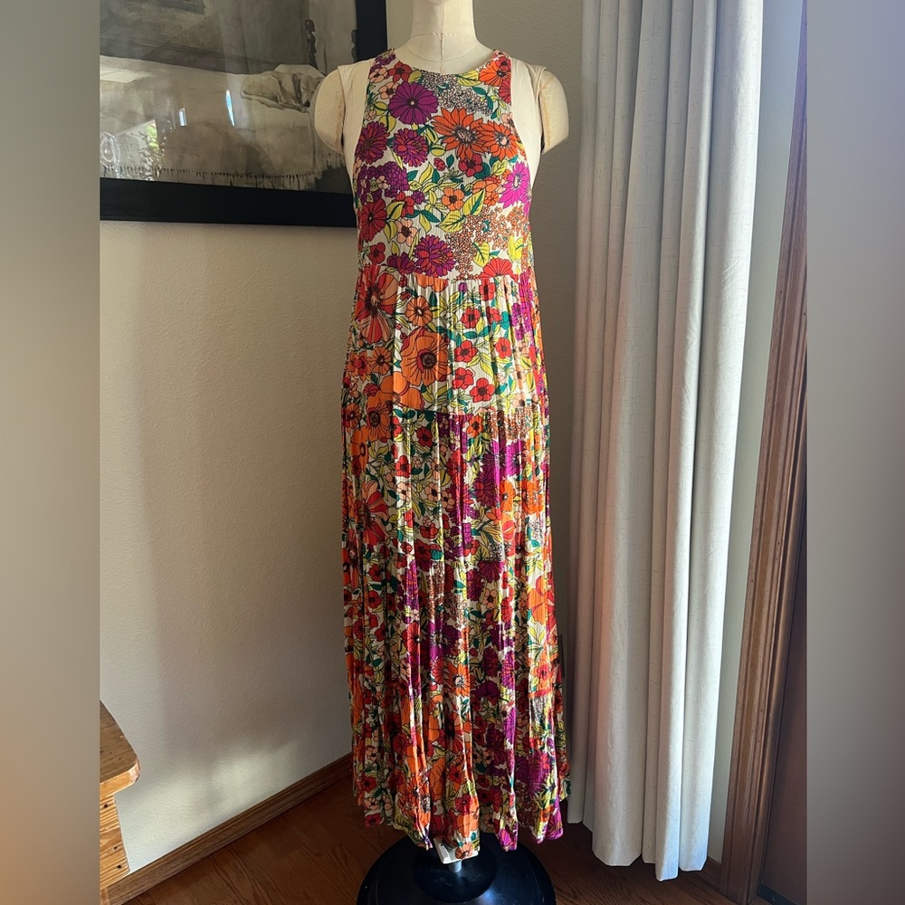 Natural Life Halle halter floral dress size xs